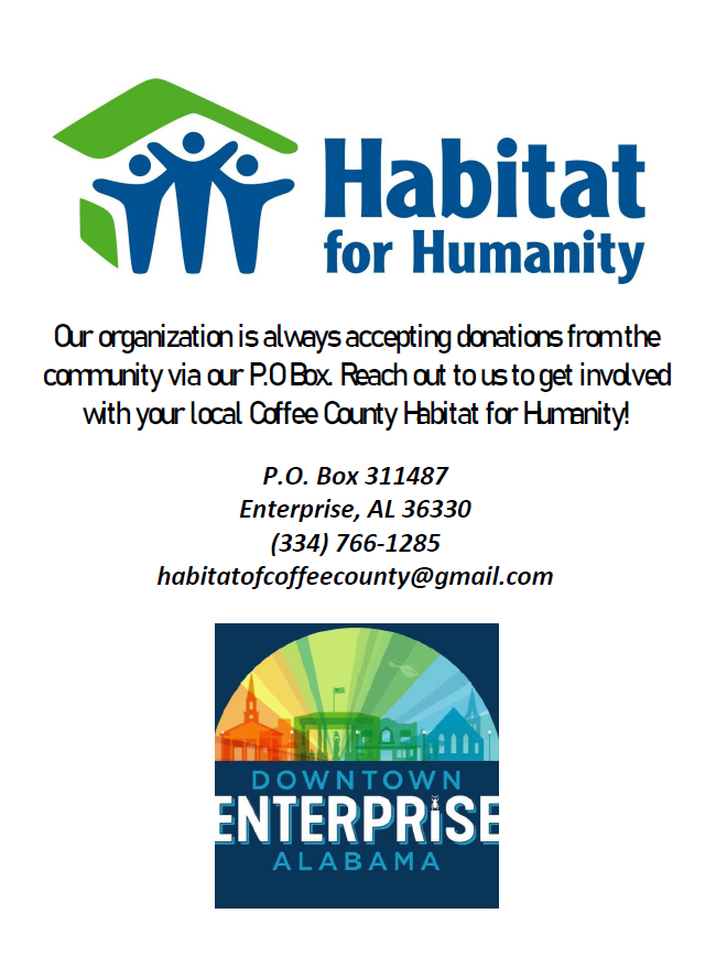 Habitat for Humanity Flyer. All information from this flyer is listed above.