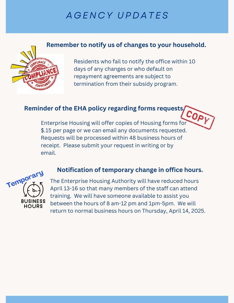 Important Updates