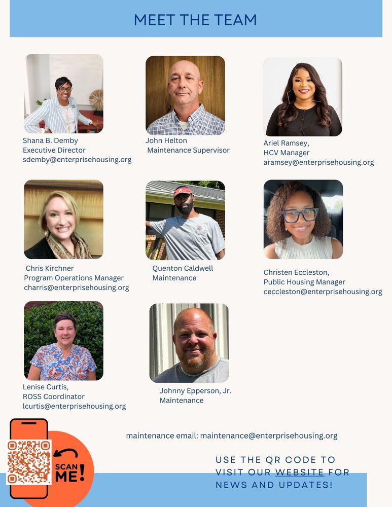 Pictures of all of the team members.  