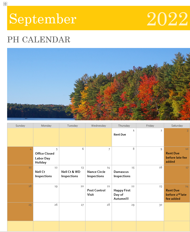 September calendar 2022